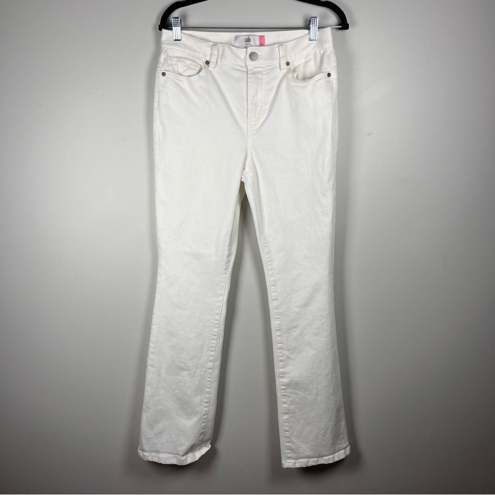 Cabi #6285 5th Avenue Stretch Flare Leg Jean Denim White Size 4R Minimalist - Picture 2 of 9